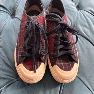 Adidas “Nizza” Plaid Sneakers with Navy Laces